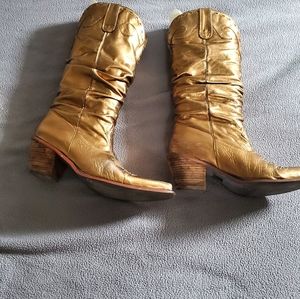 Gold western boots gently  worn